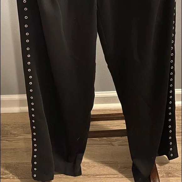 Marie Oliver Black Carter Grommet Lined Pants - Wide Leg Sz 6 and Sz 4 - Picture 2 of 6